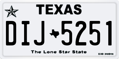 TX license plate DIJ5251