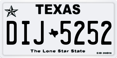 TX license plate DIJ5252