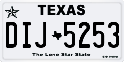TX license plate DIJ5253