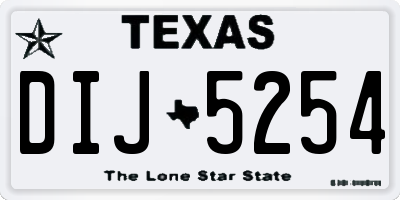TX license plate DIJ5254
