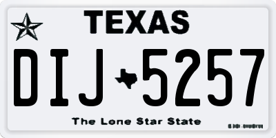 TX license plate DIJ5257