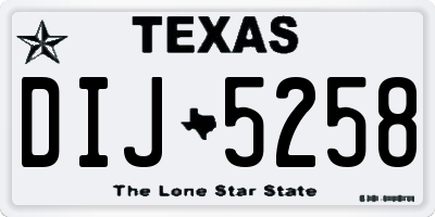 TX license plate DIJ5258