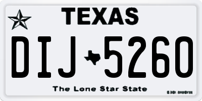 TX license plate DIJ5260