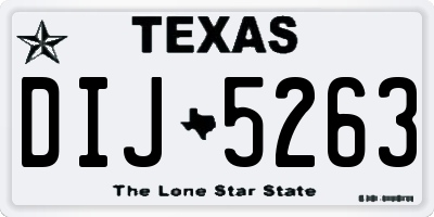 TX license plate DIJ5263