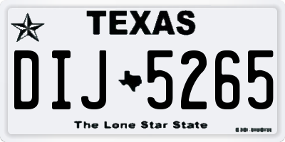 TX license plate DIJ5265