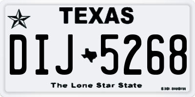TX license plate DIJ5268