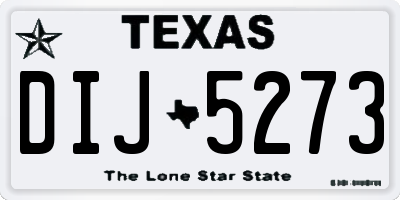 TX license plate DIJ5273