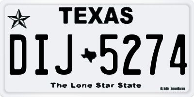 TX license plate DIJ5274