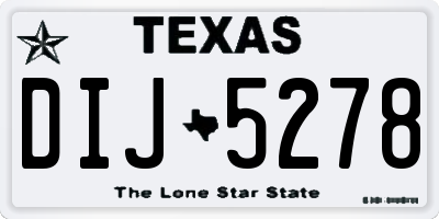 TX license plate DIJ5278