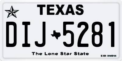TX license plate DIJ5281