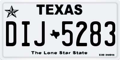TX license plate DIJ5283