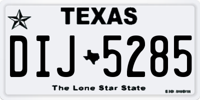 TX license plate DIJ5285