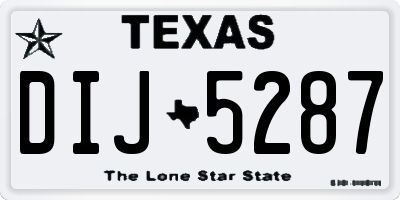 TX license plate DIJ5287