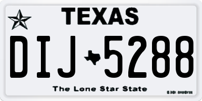 TX license plate DIJ5288