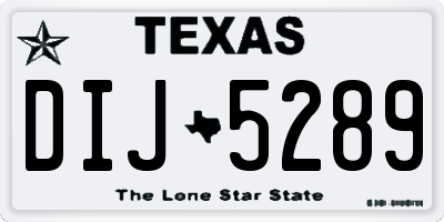 TX license plate DIJ5289