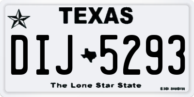 TX license plate DIJ5293