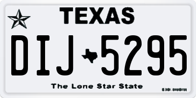 TX license plate DIJ5295