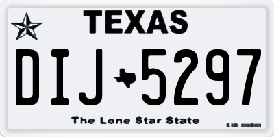 TX license plate DIJ5297