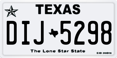 TX license plate DIJ5298