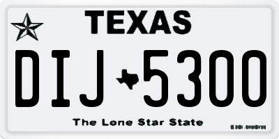 TX license plate DIJ5300