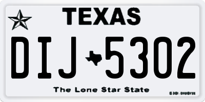 TX license plate DIJ5302
