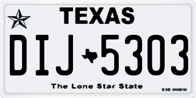 TX license plate DIJ5303