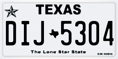TX license plate DIJ5304