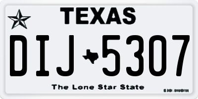 TX license plate DIJ5307