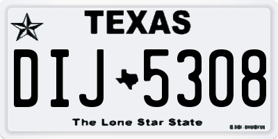 TX license plate DIJ5308