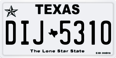 TX license plate DIJ5310