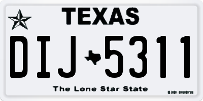 TX license plate DIJ5311