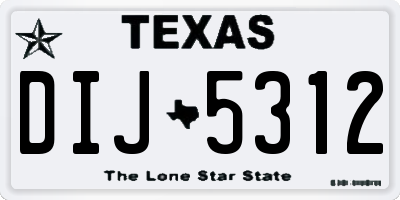 TX license plate DIJ5312