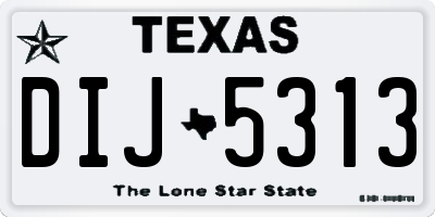 TX license plate DIJ5313