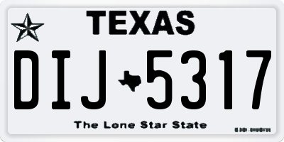 TX license plate DIJ5317