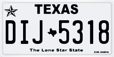TX license plate DIJ5318