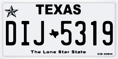 TX license plate DIJ5319