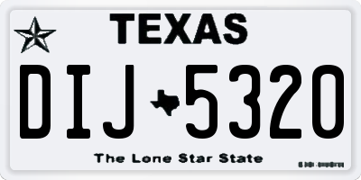 TX license plate DIJ5320