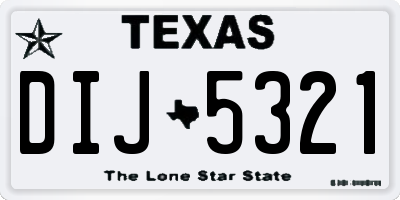 TX license plate DIJ5321