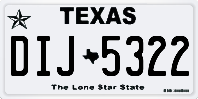TX license plate DIJ5322