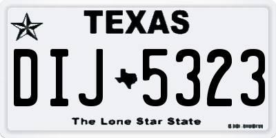 TX license plate DIJ5323
