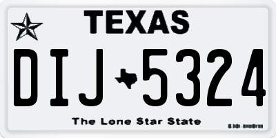 TX license plate DIJ5324