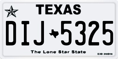 TX license plate DIJ5325