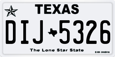 TX license plate DIJ5326