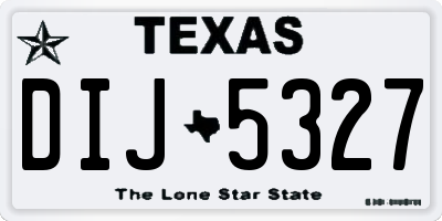 TX license plate DIJ5327