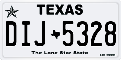 TX license plate DIJ5328