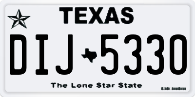 TX license plate DIJ5330