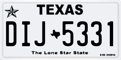 TX license plate DIJ5331