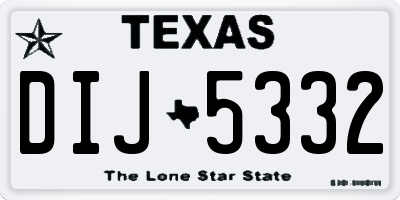 TX license plate DIJ5332