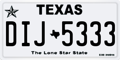TX license plate DIJ5333