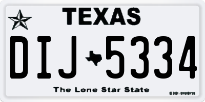 TX license plate DIJ5334